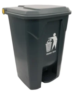 Cesto para Basura 80L-21G Gris con Tapa y Pedal Bolsa 32
