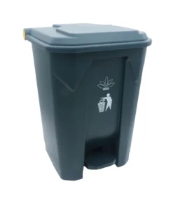 Cesto para Basura 50L-13G Gris con Tapa y Pedal Bolsa32